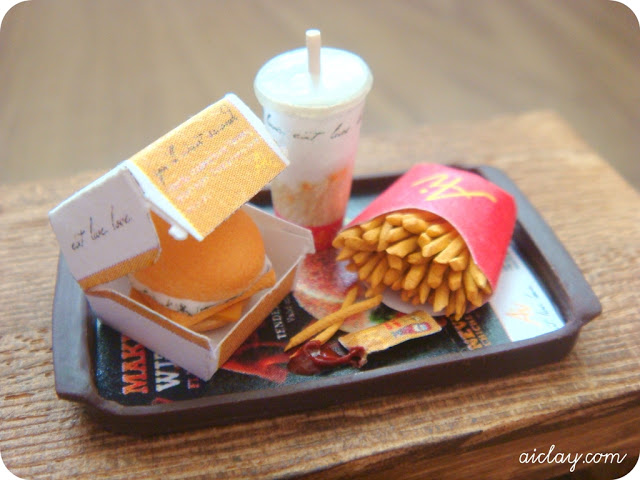 aiclay miniature fast food set 1